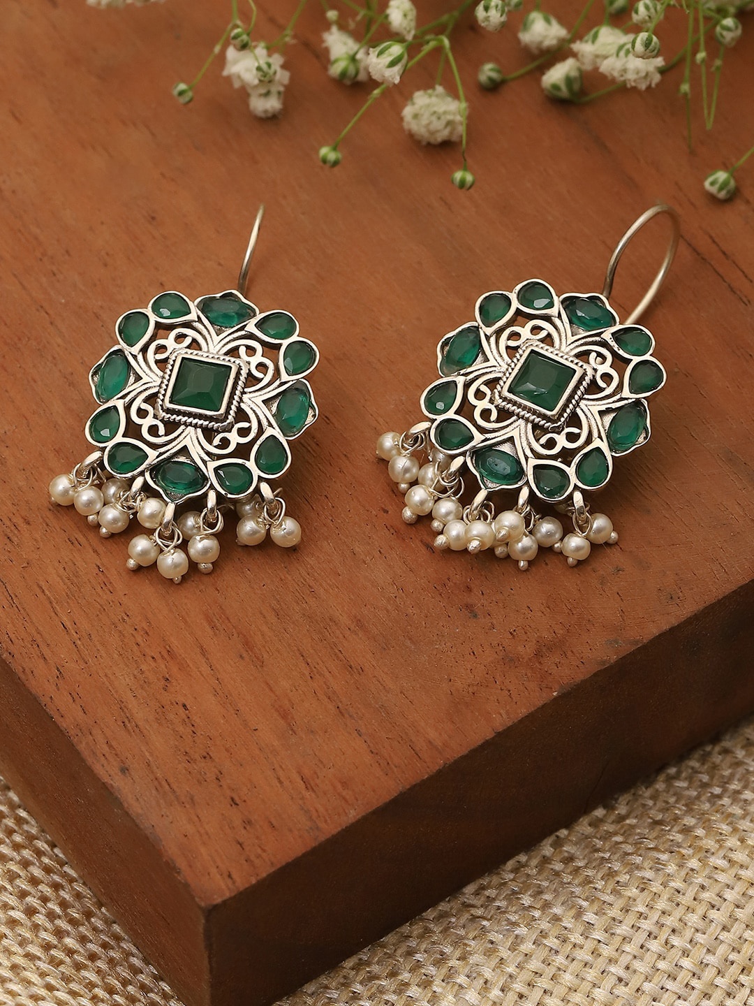 

Biba Silver-Plated Contemporary Drop Earrings