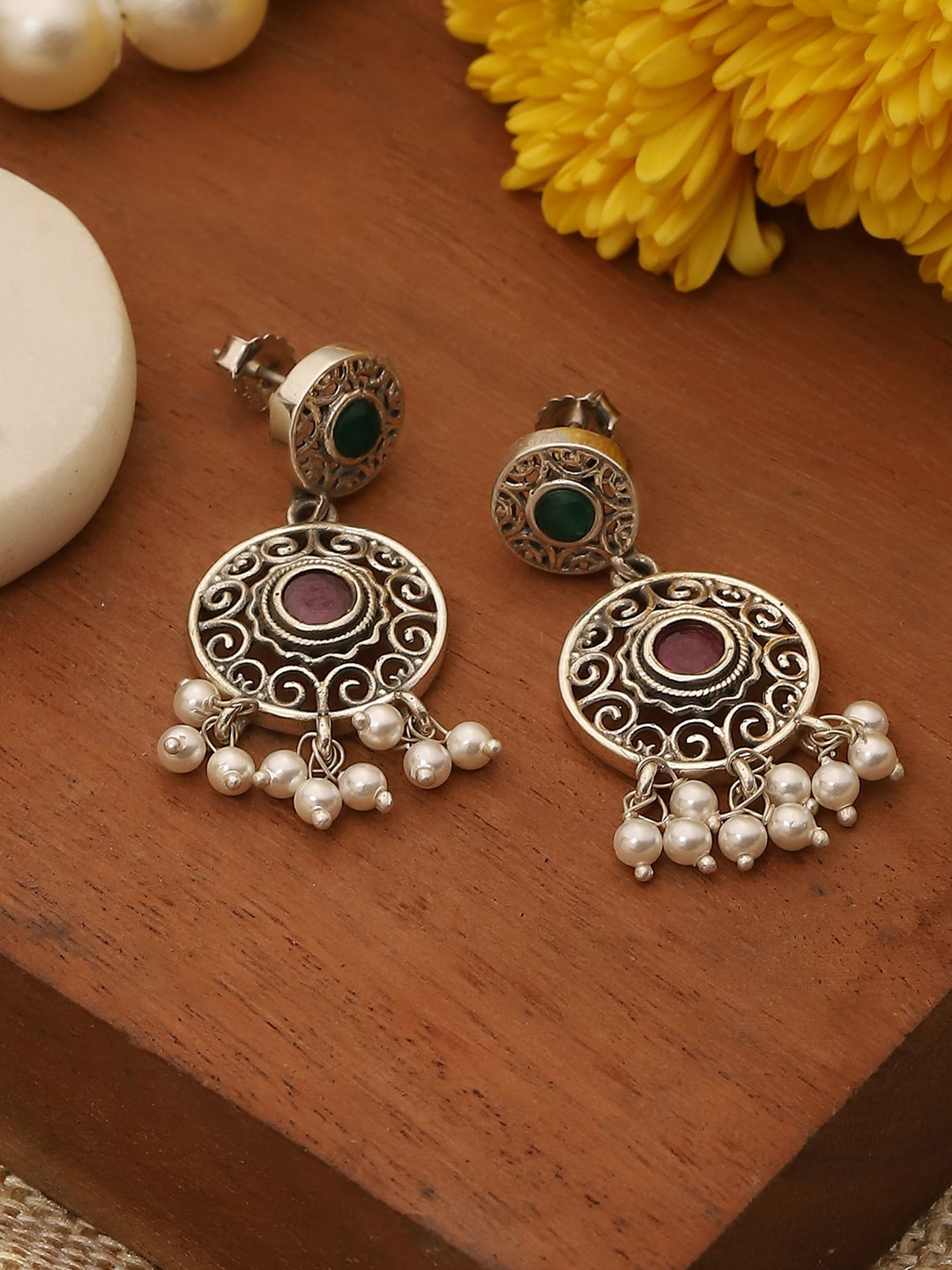 

Biba Silver-Plated Contemporary Drop Earrings