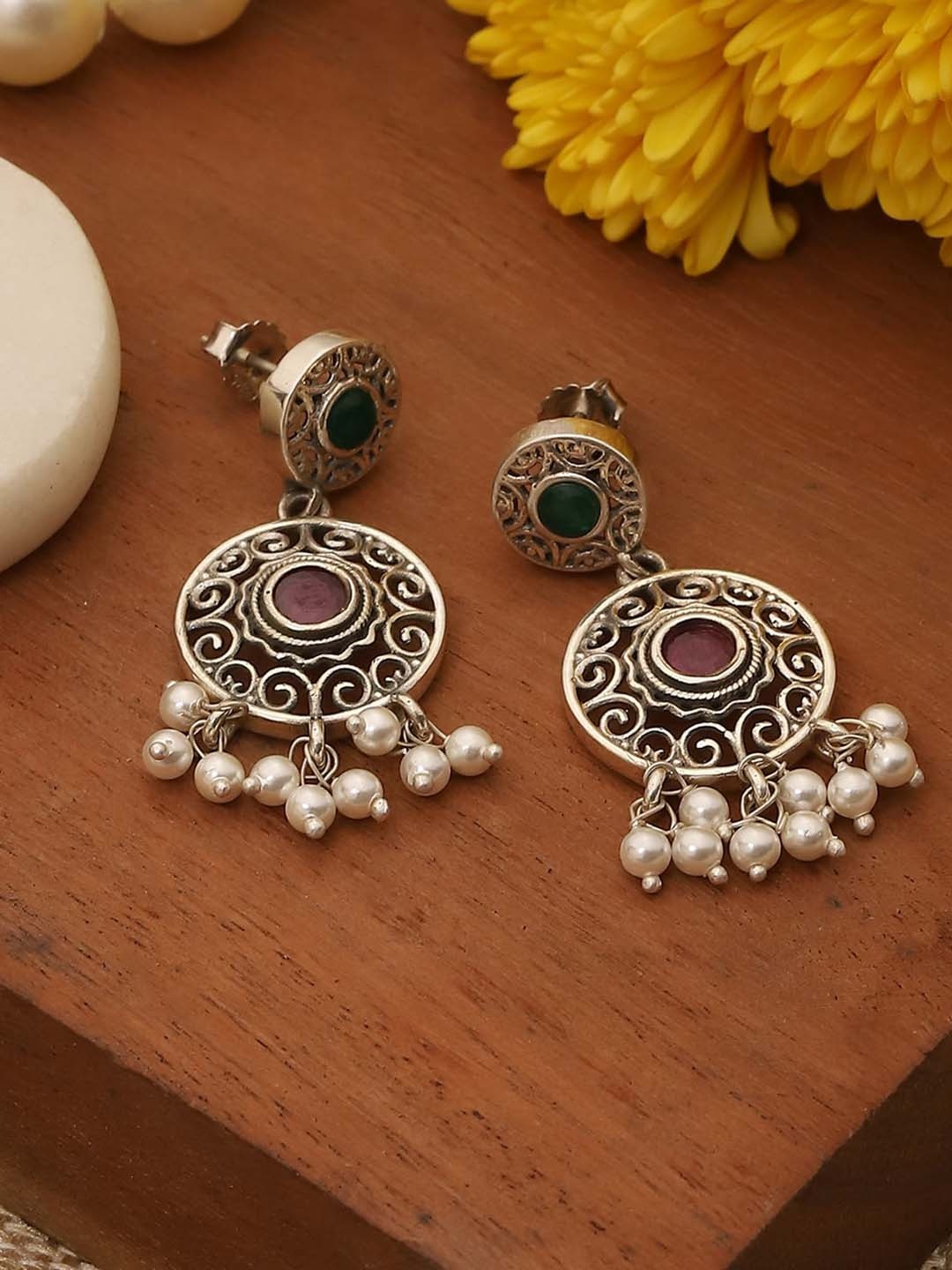 

Biba Contemporary Drop Earrings, Pink