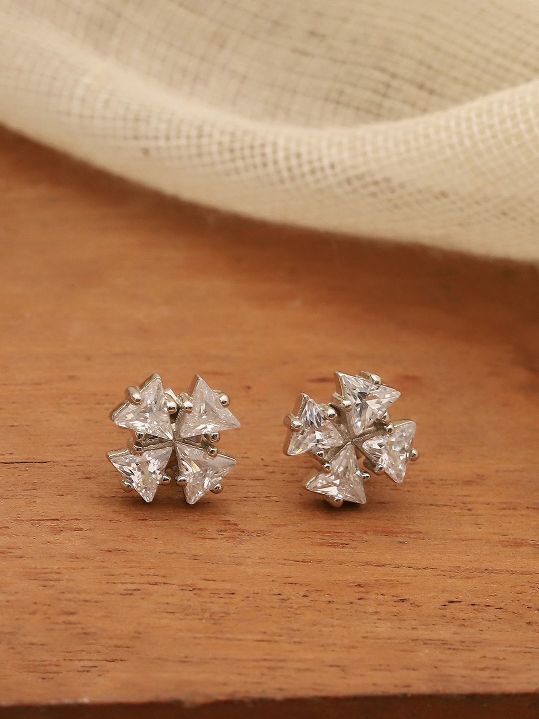 

Biba Silver-Plated Contemporary Studs Earrings