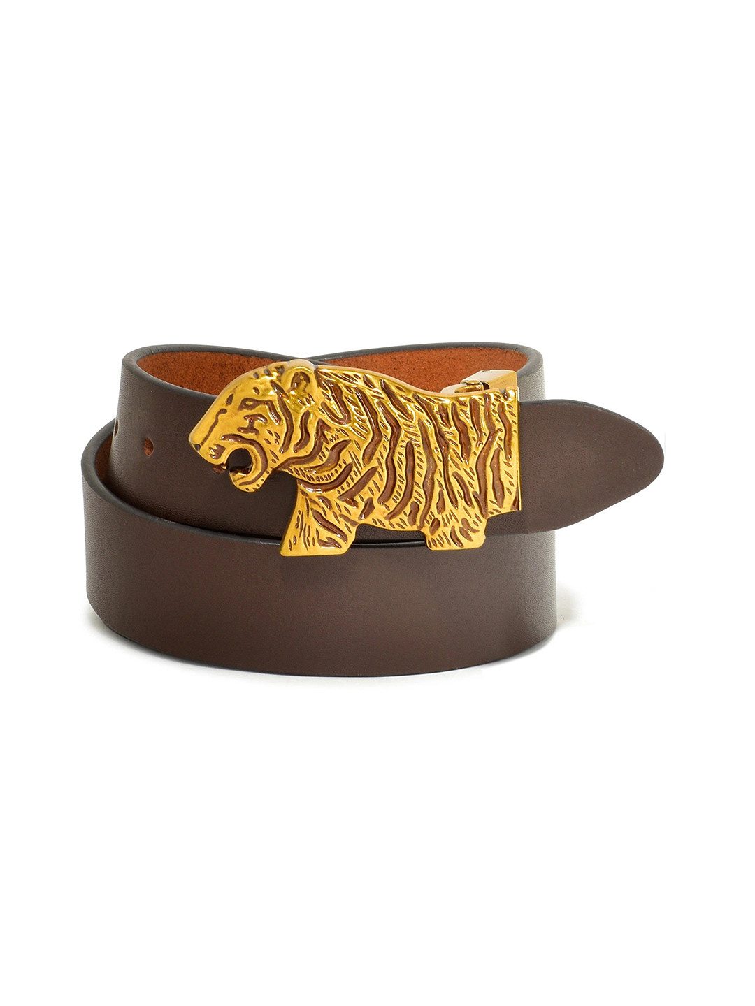 

The Roadster Lifestyle Co. Men Leather Stylish Buckle Belt, Brown
