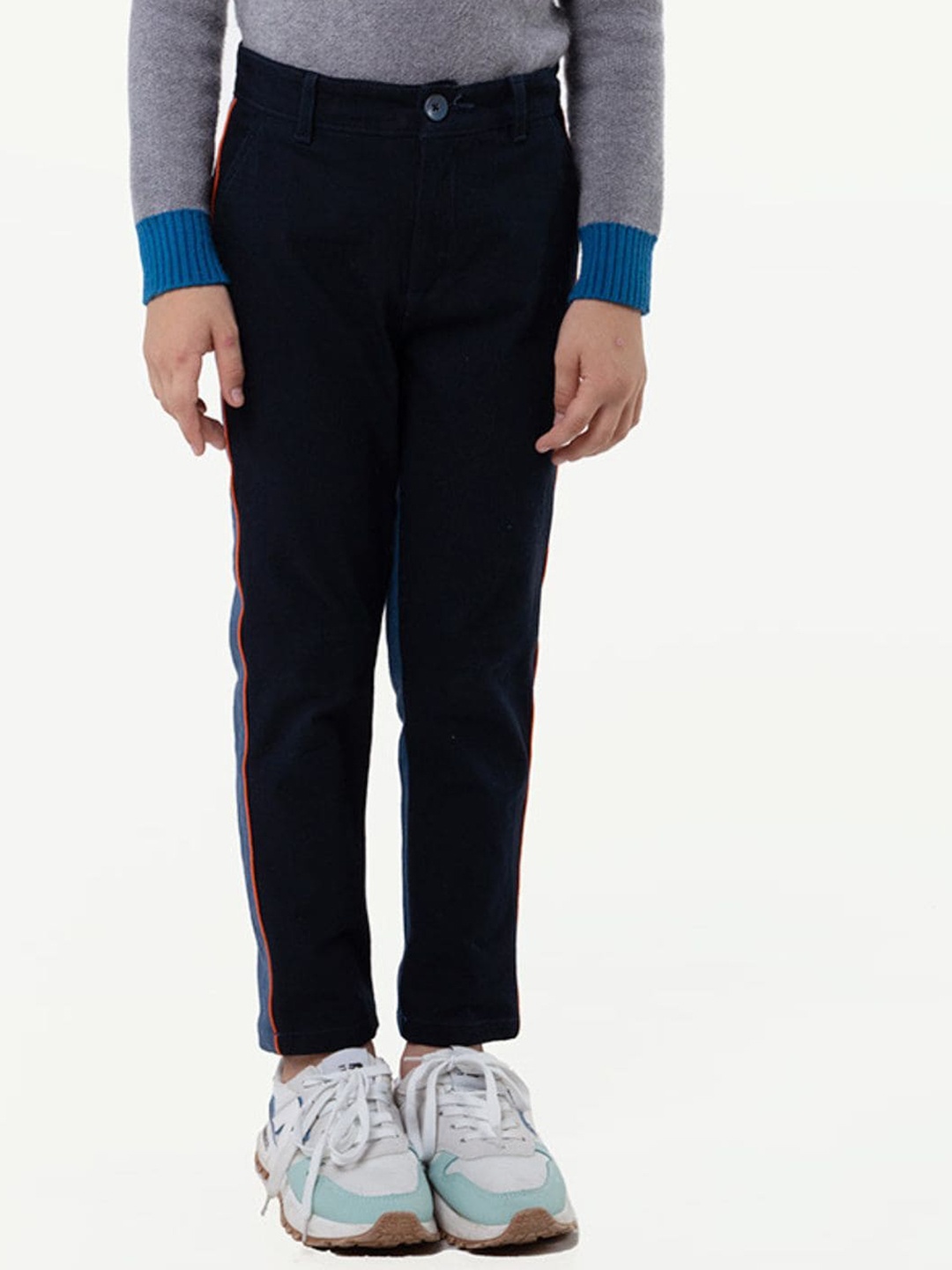 

One Friday Boys Classic Mid Rise Cotton Trousers, Blue