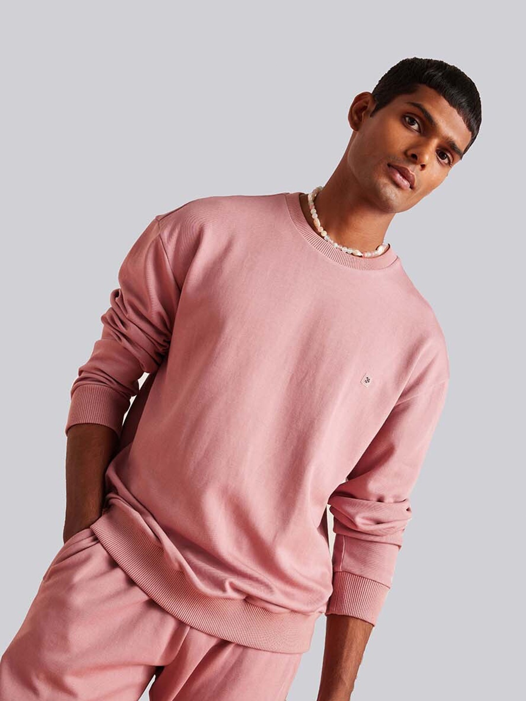 

Muvazo Cotton Pullover Sweatshirt, Pink