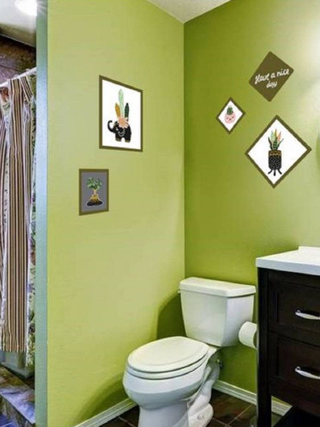 

Jaamso Royals Kids White & Green Feathers Design Decorative Self Adhesive Wall Sticker