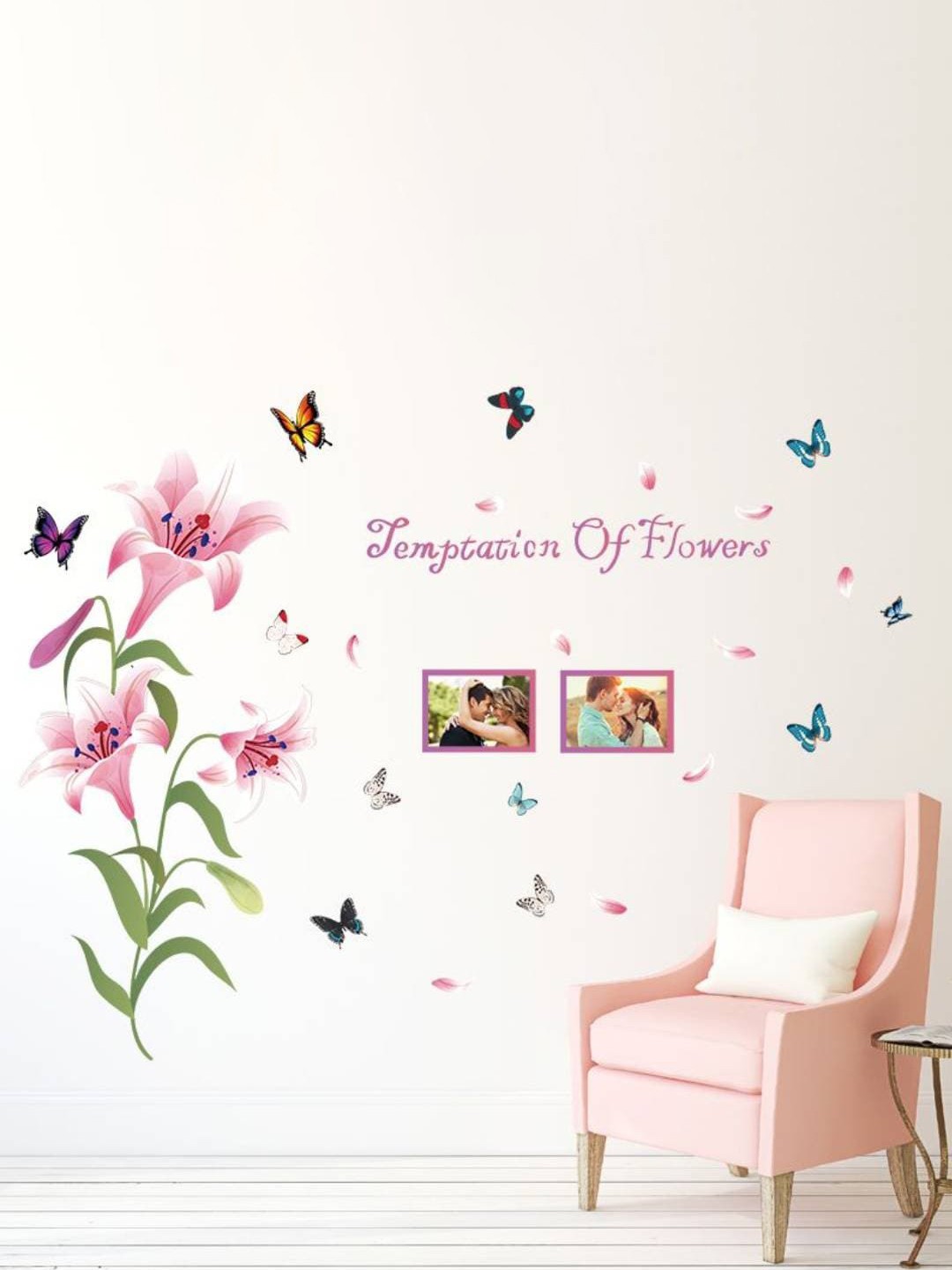 

Jaamso Royals Pink Northern European Style Plants and Photo Frame Wall Stickers