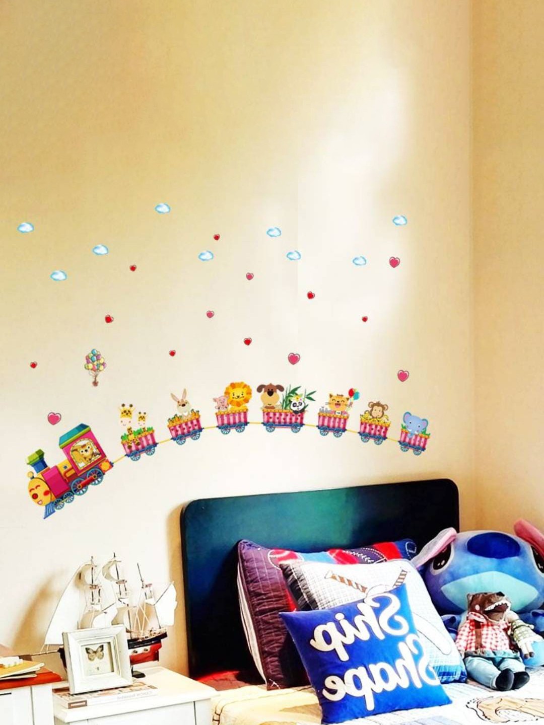 

Jaamso Royals Red & Yellow Cartoon Airplane Helicopter Design Wall Sticker