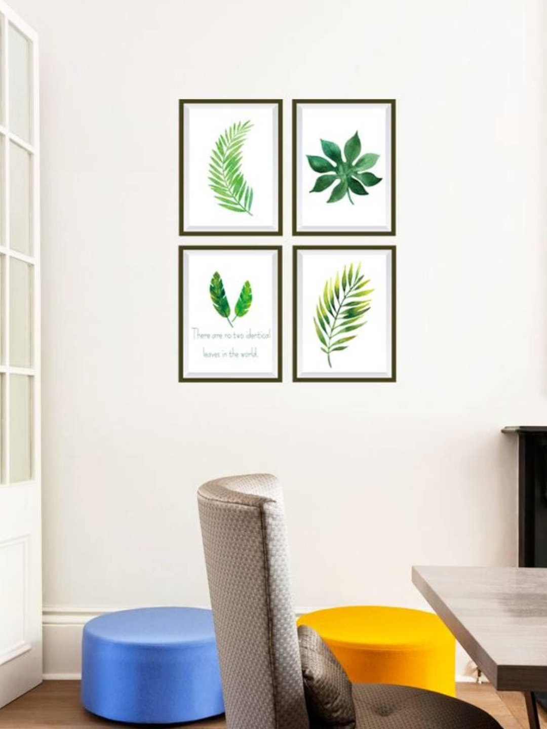 

Jaamso Royals Green Lily Vinyl Self-Adhesive Wall Sticker, White