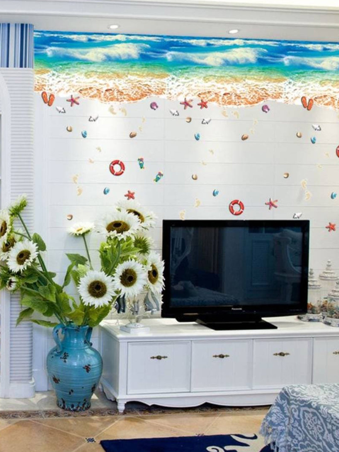 

Jaamso Royals Blue & Beige Retro Love Key Self Adhesive Peel and Stick Wall Sticker