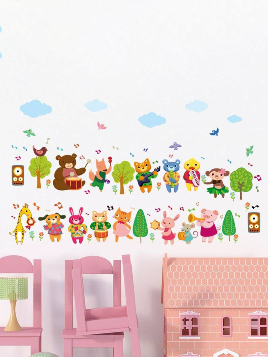 

Jaamso Royals Pink & Green Printed Waterproof Wall Sticker