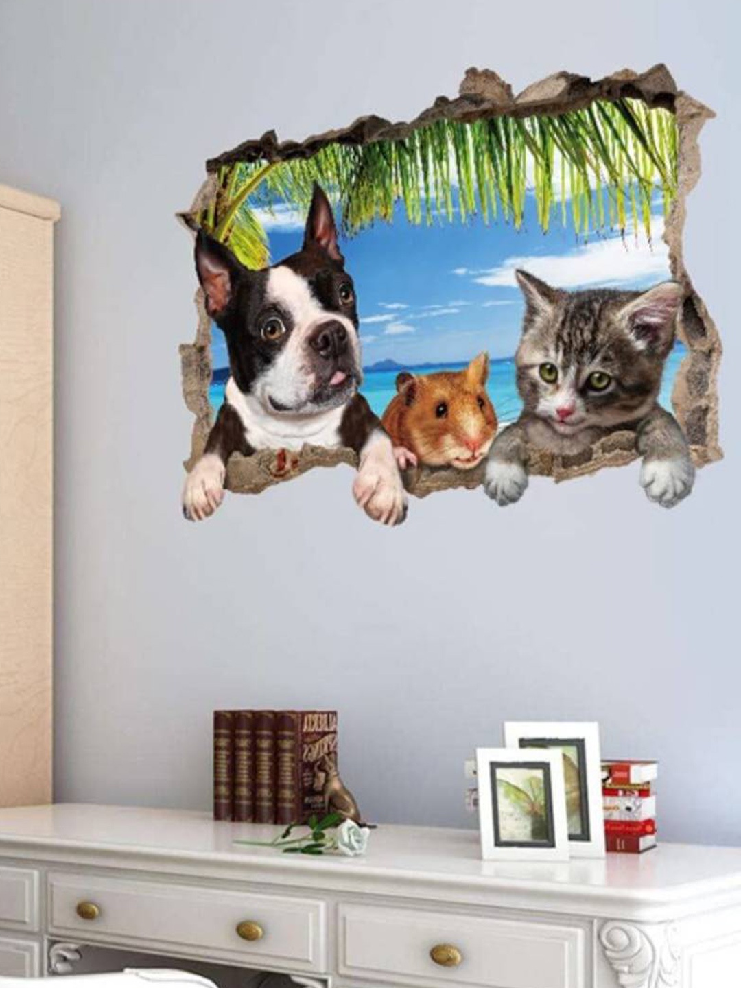 

Jaamso Royals White & Green Printed Self Adhesive Wall stickers