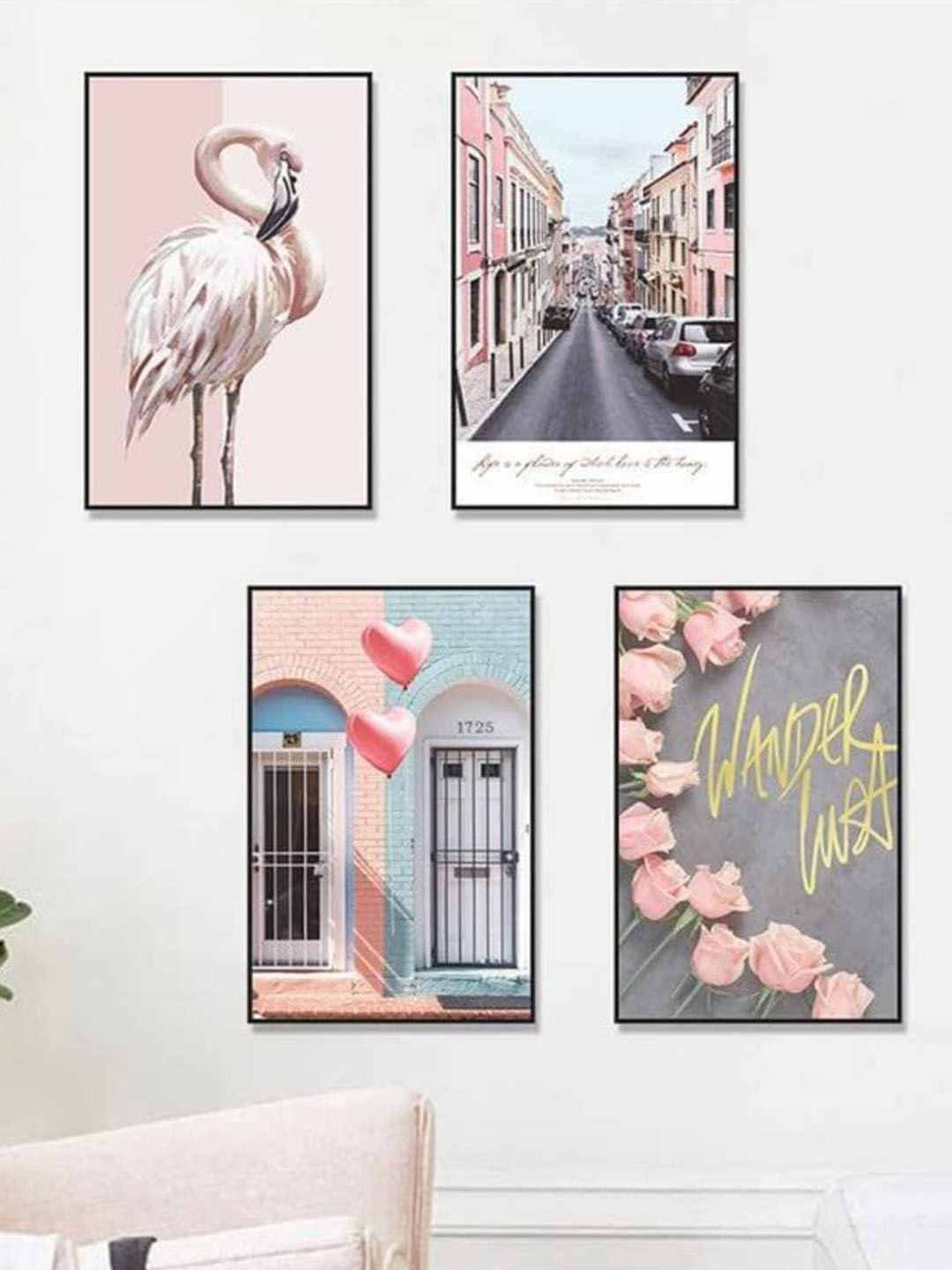 

Jaamso Royals Pink 4-Pieces Abstract Wall Stickers