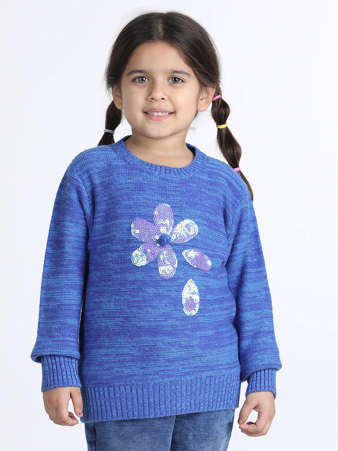 

Wingsfield Girls Embroidered Pullover with Embellished Detail, Blue