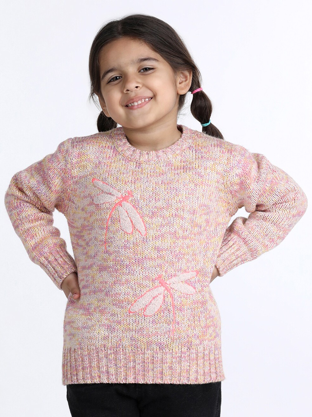 

Wingsfield Girls Embroidered Pullover, Pink