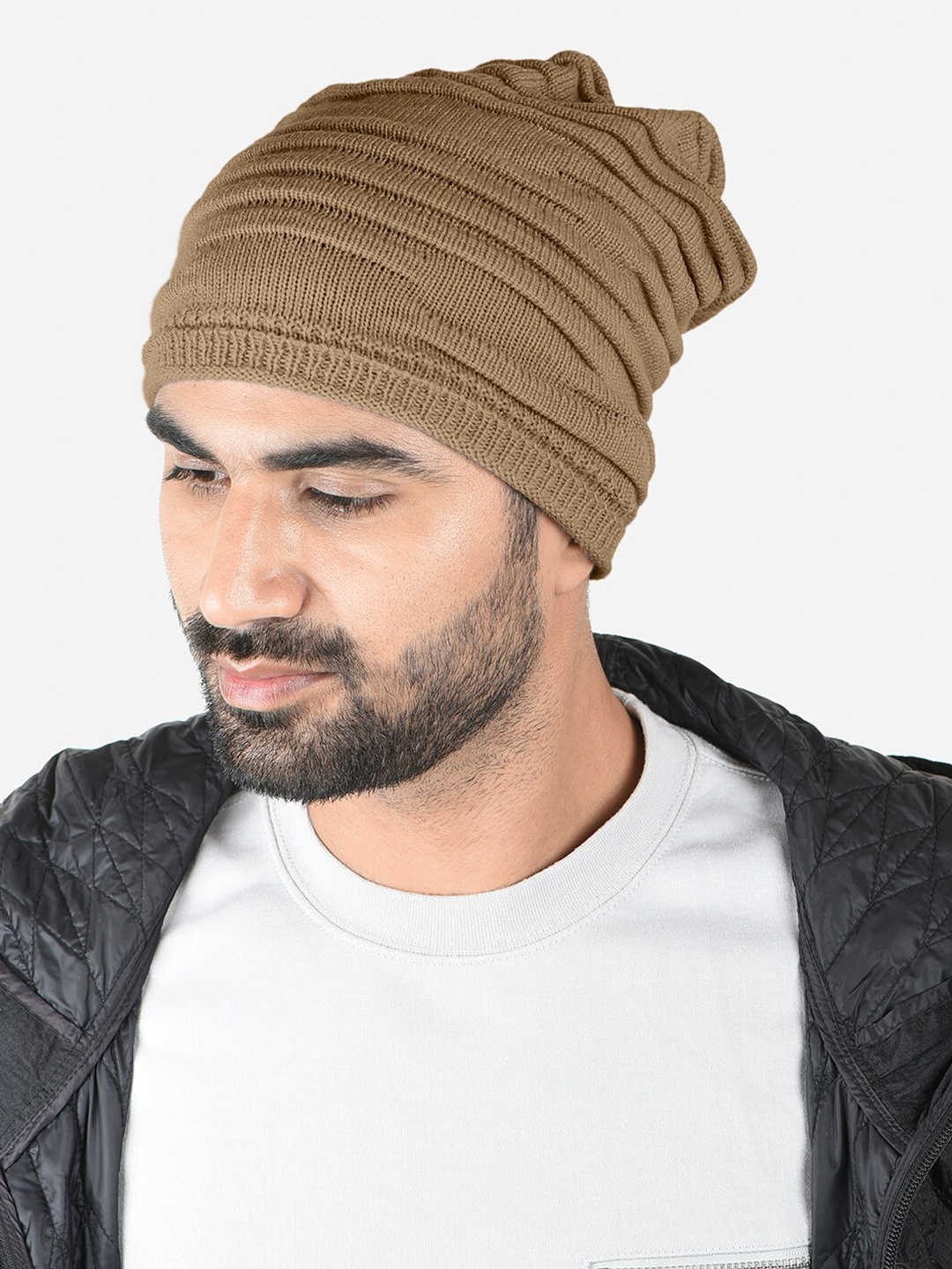 

The Bro Code Men Self Design Beanie, Brown