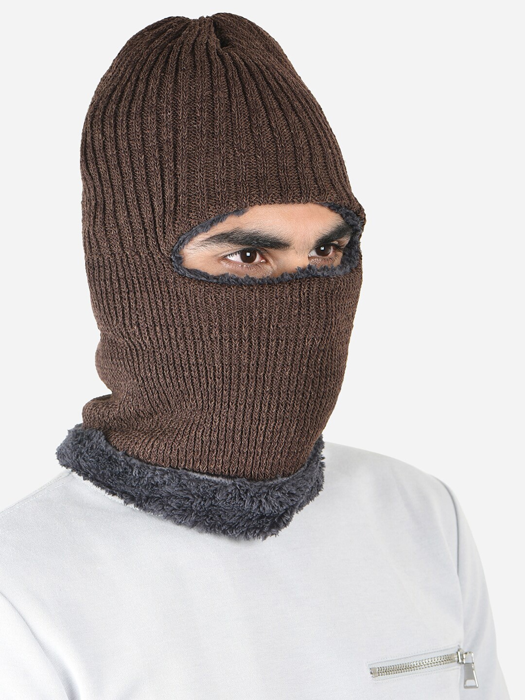 

The Bro Code Men Self Design Balaclava, Brown