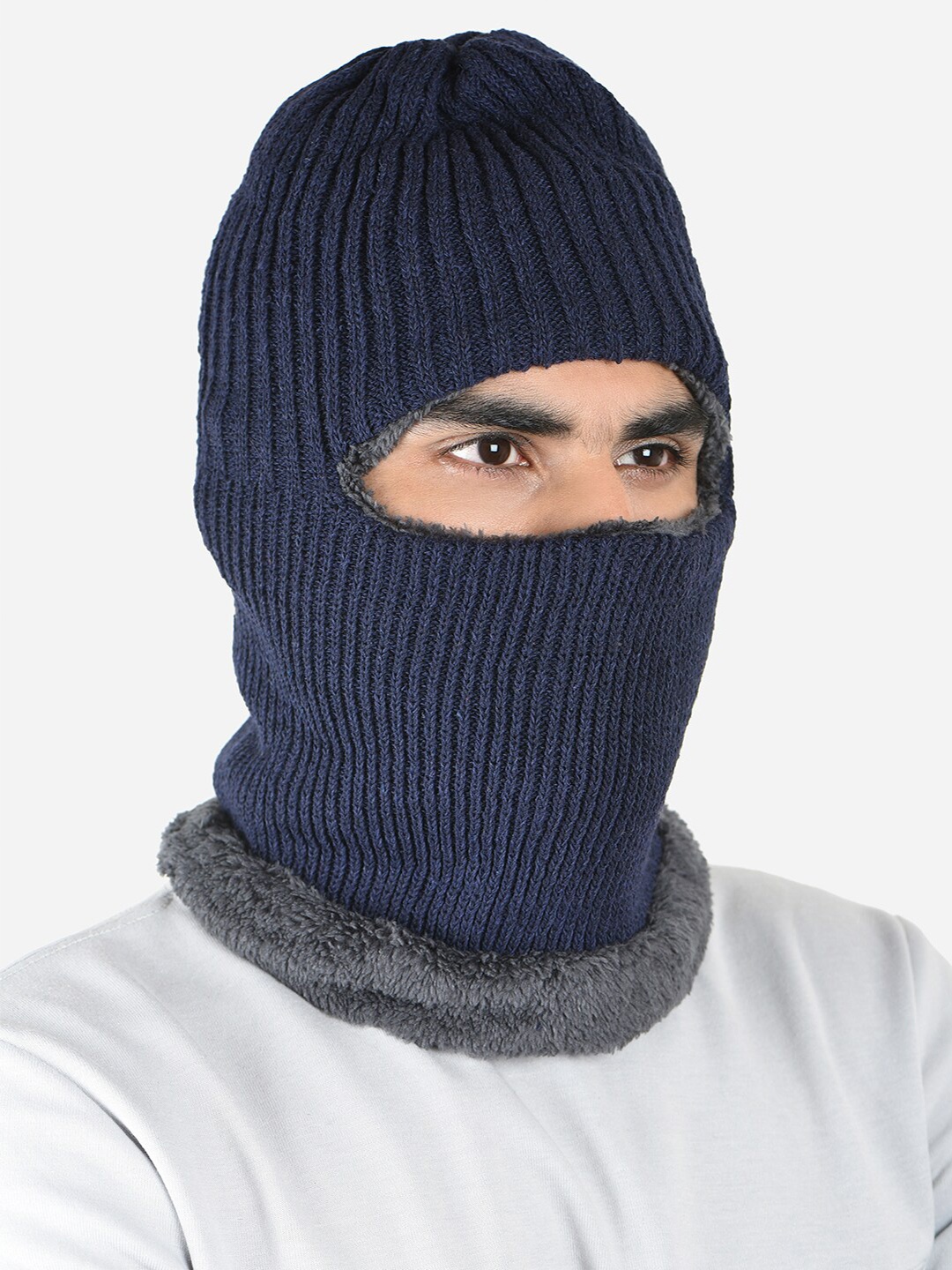 

The Bro Code Men Self Design Balaclava, Navy blue