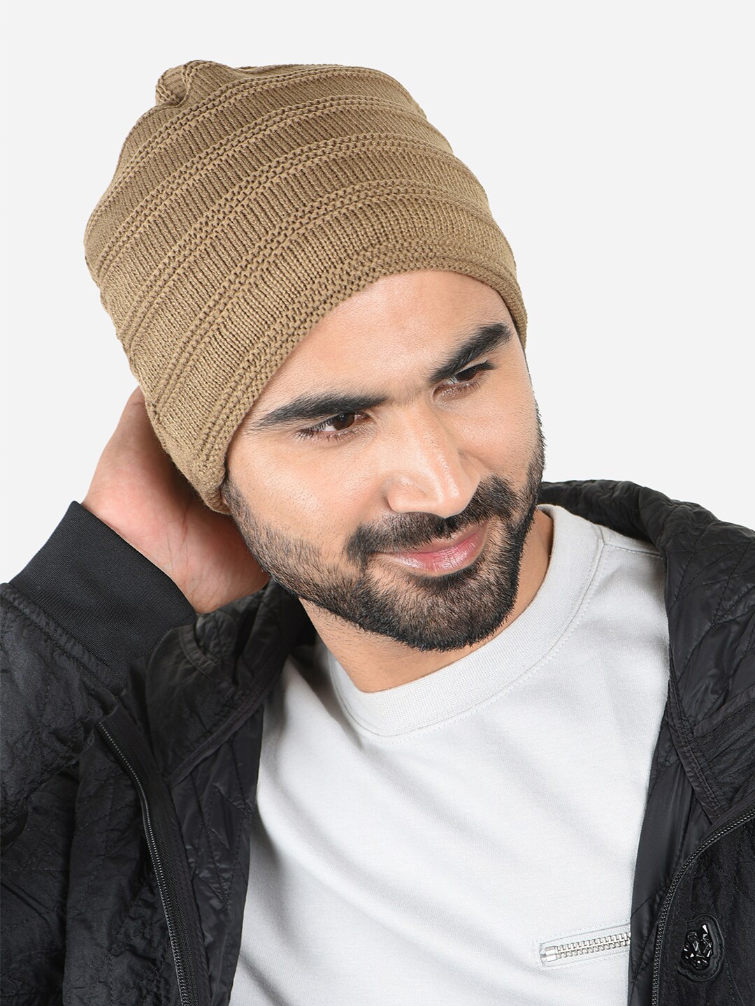 

The Bro Code Men Self Design Beanie, Brown
