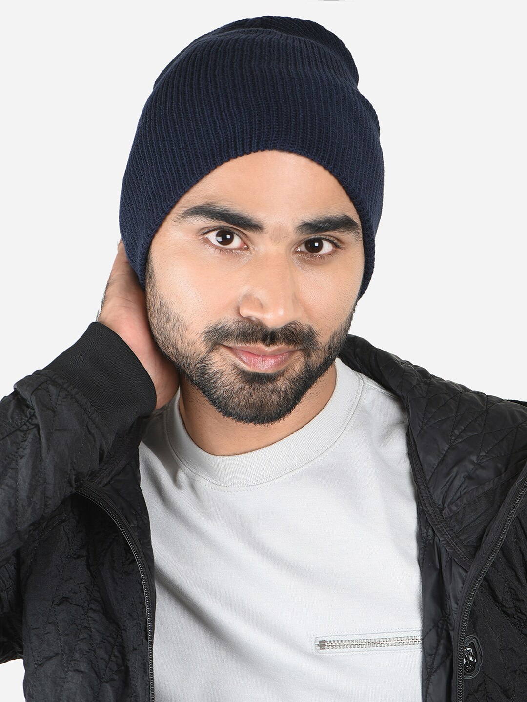 

The Bro Code Men Ribbed Beanie, Navy blue