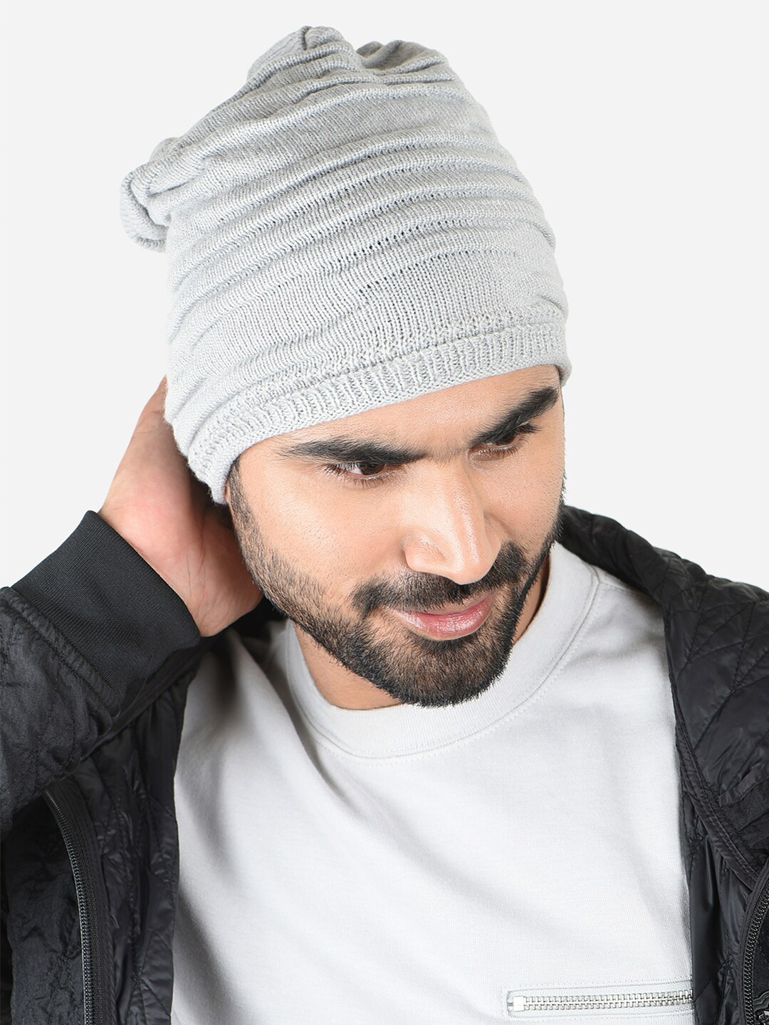 

The Bro Code Men Self Designed Beanie, Grey