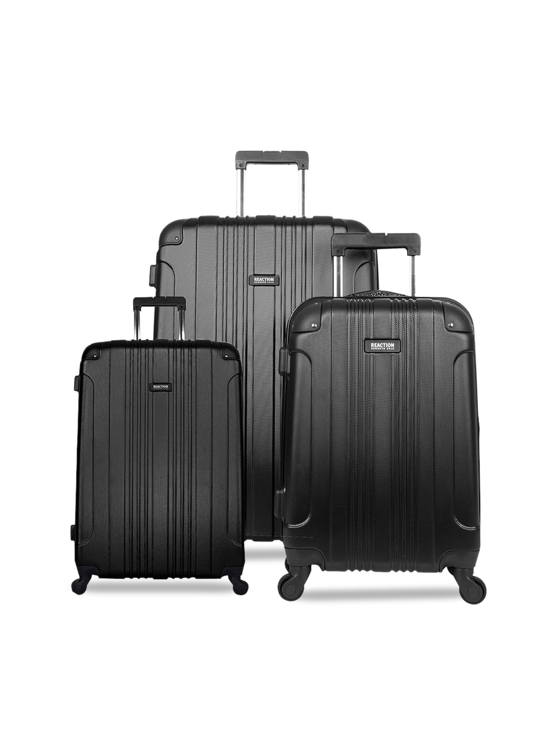 

Kenneth Cole Set Of 3 Reaction Out of Bounds Hard-Sided Trolley Suitcase, Black