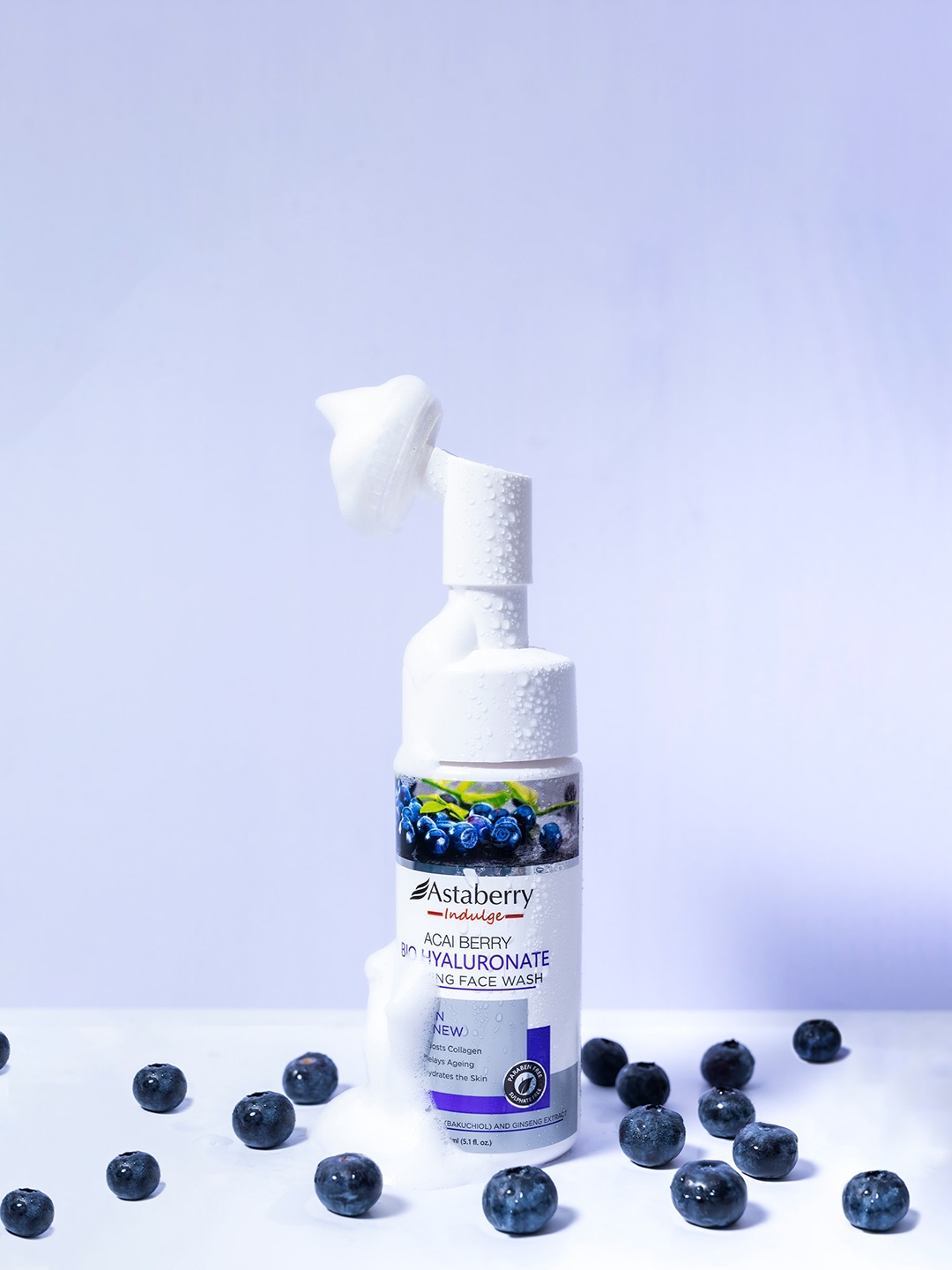 

Astaberry Indulge Acai Berry Foaming Face Wash to Boost Collagen - 150 ml, Purple