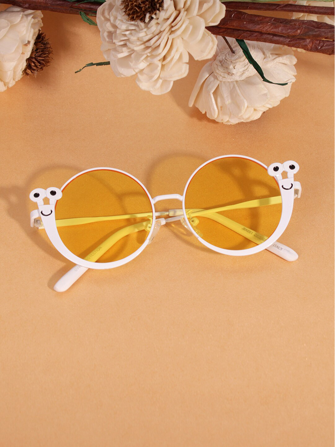 

DukieKooky Kids Round Sunglasses With UV Protected Lens DKSG417G, Yellow