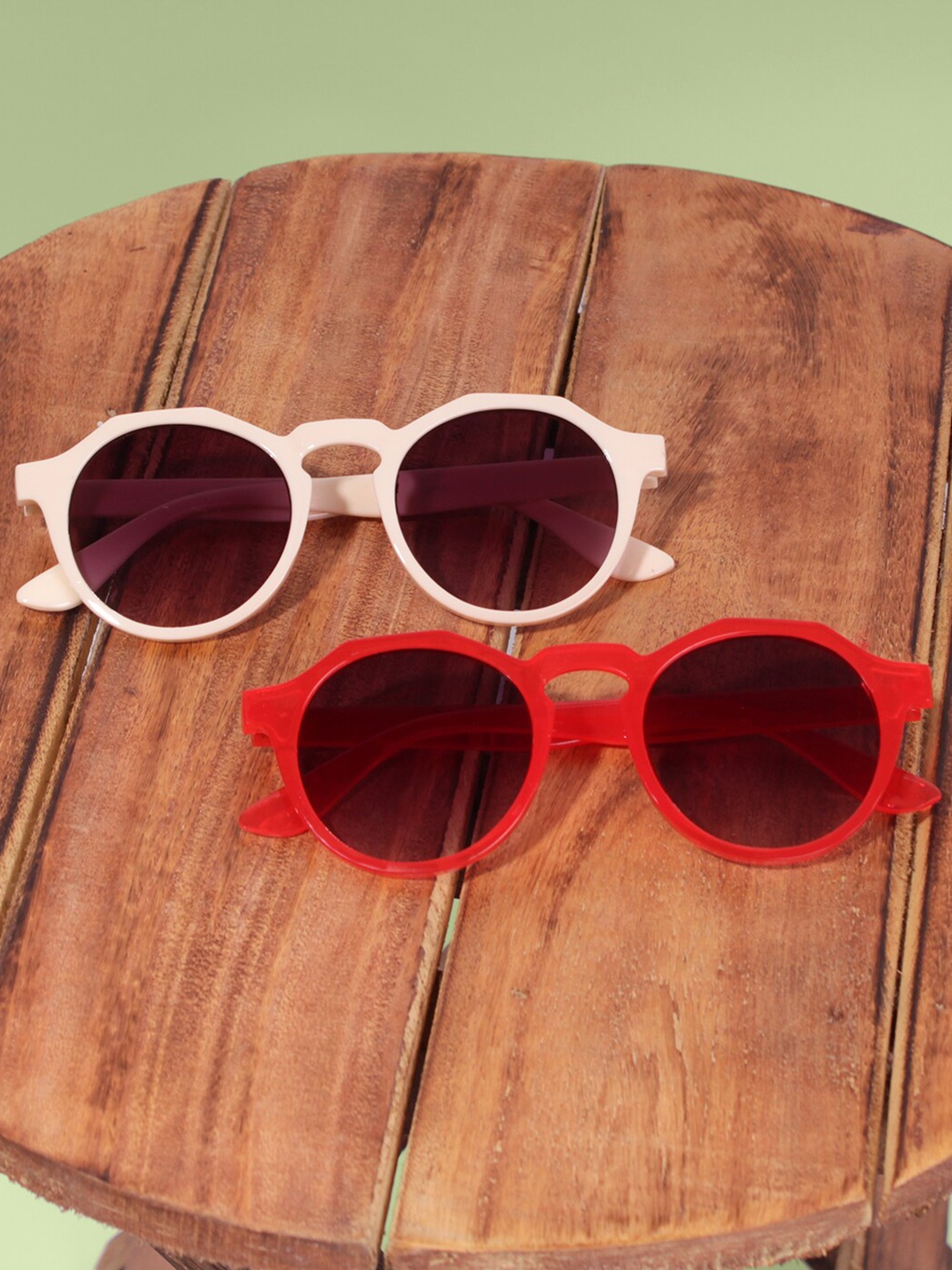 

DukieKooky Kids Pack of 2 Round Sunglasses with UV Protected Lens DKSG416AF, Purple