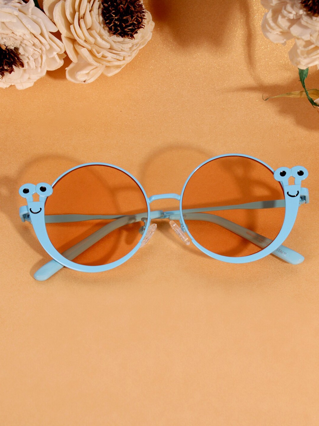 

DukieKooky Unisex Kids Mirrored Lens & Round Sunglasses with UV Protected Lens DKSG417C, Transparent