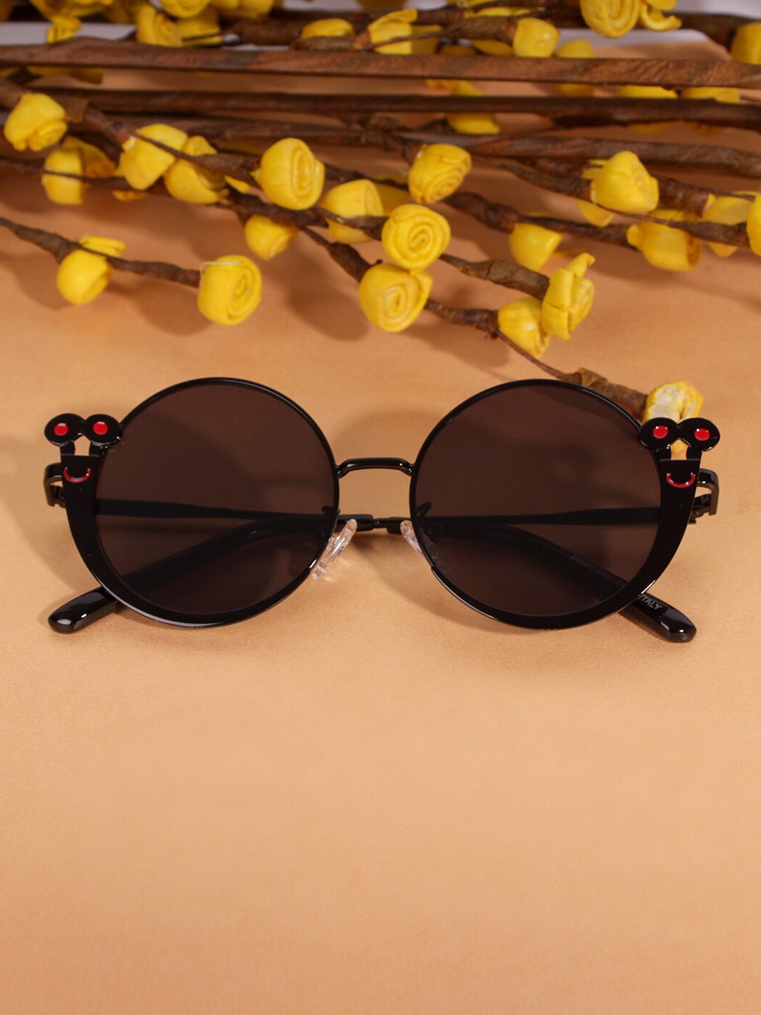 

DukieKooky Unisex Kids Round Sunglasses with UV Protected Lens DKSG417F, Black