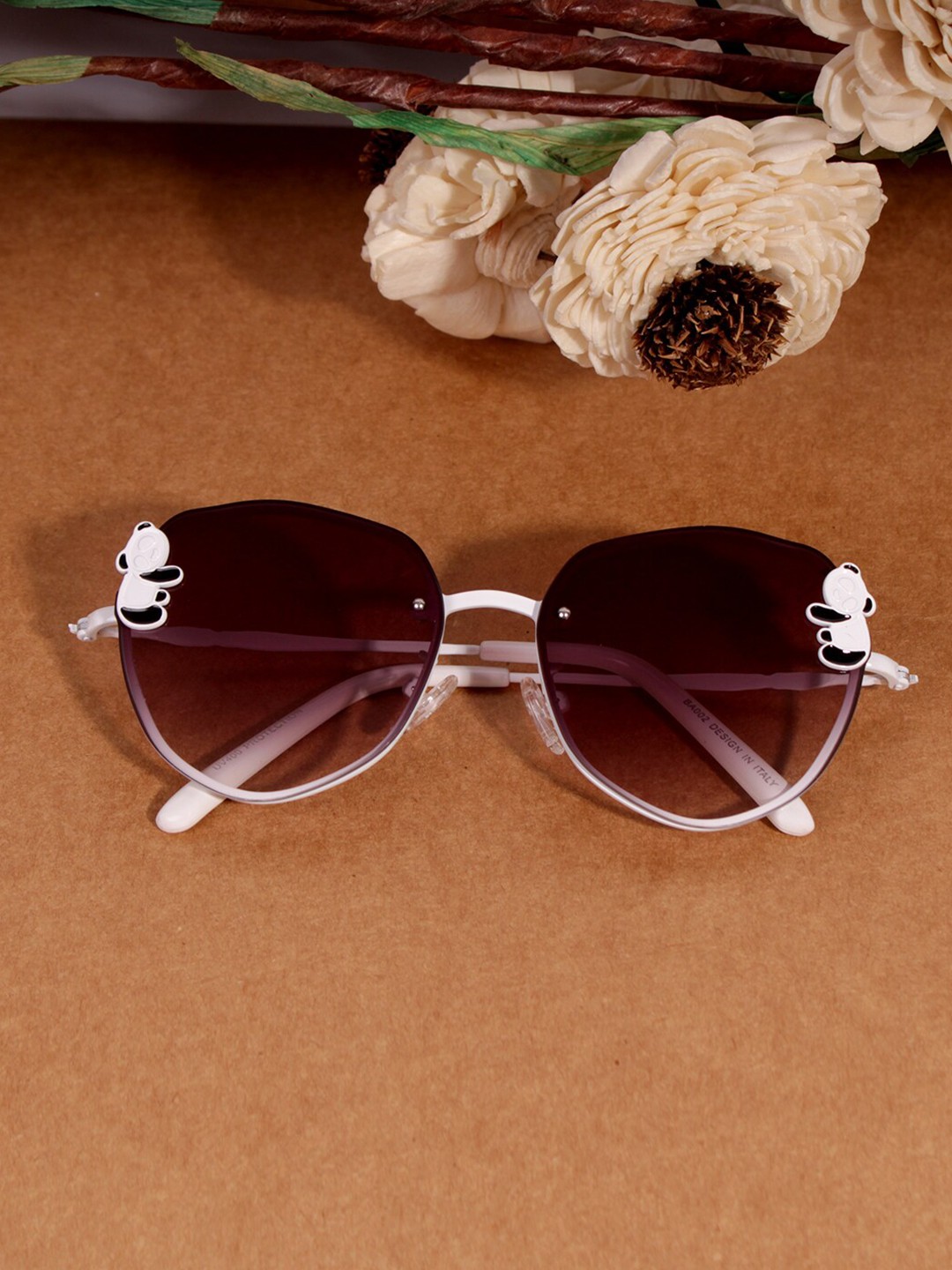 

DukieKooky Kids Lens & Rectangle Sunglasses with UV Protected Lens DKSG418C, Brown