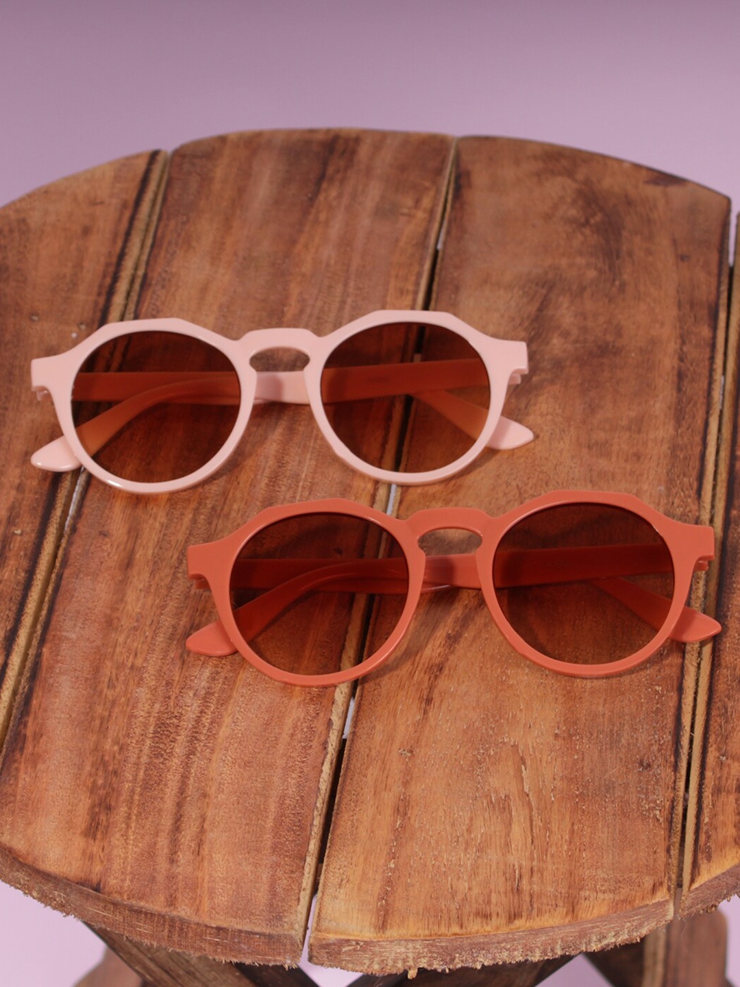 

DukieKooky Kids Lens & Round Sunglasses with UV Protected Lens DKSG416EG, Brown
