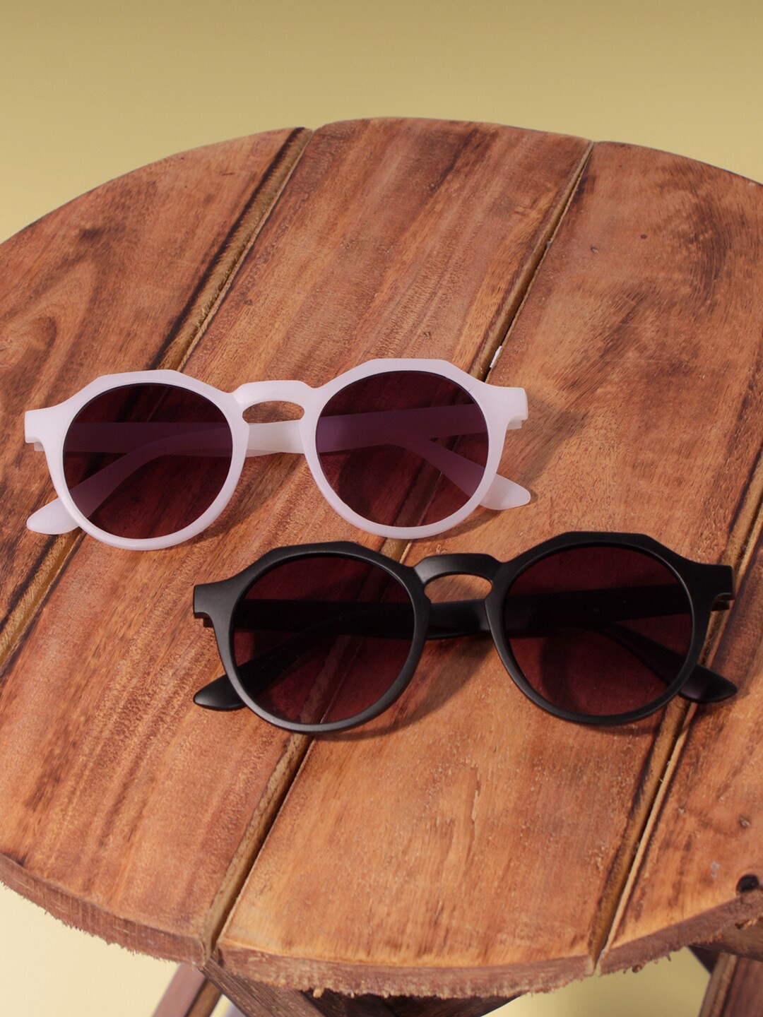 

DukieKooky Kids Purple Lens & White Round Sunglasses with UV Protected Lens