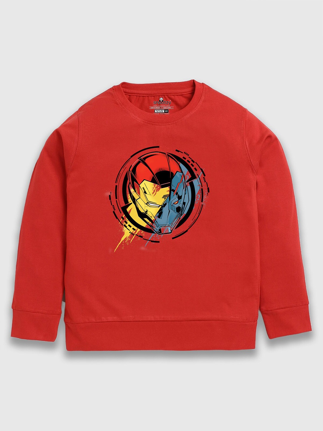 

BAESD Boys Iron Man Printed Cotton Pullover, Red