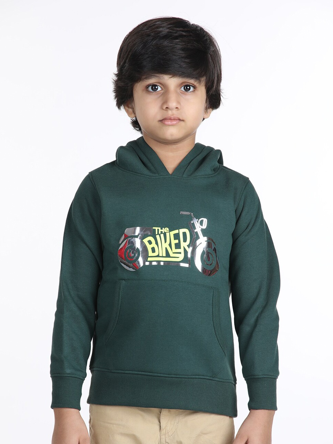 

Wingsfield Boys Graphic Printed Hooded Sweatshirt, Sea green