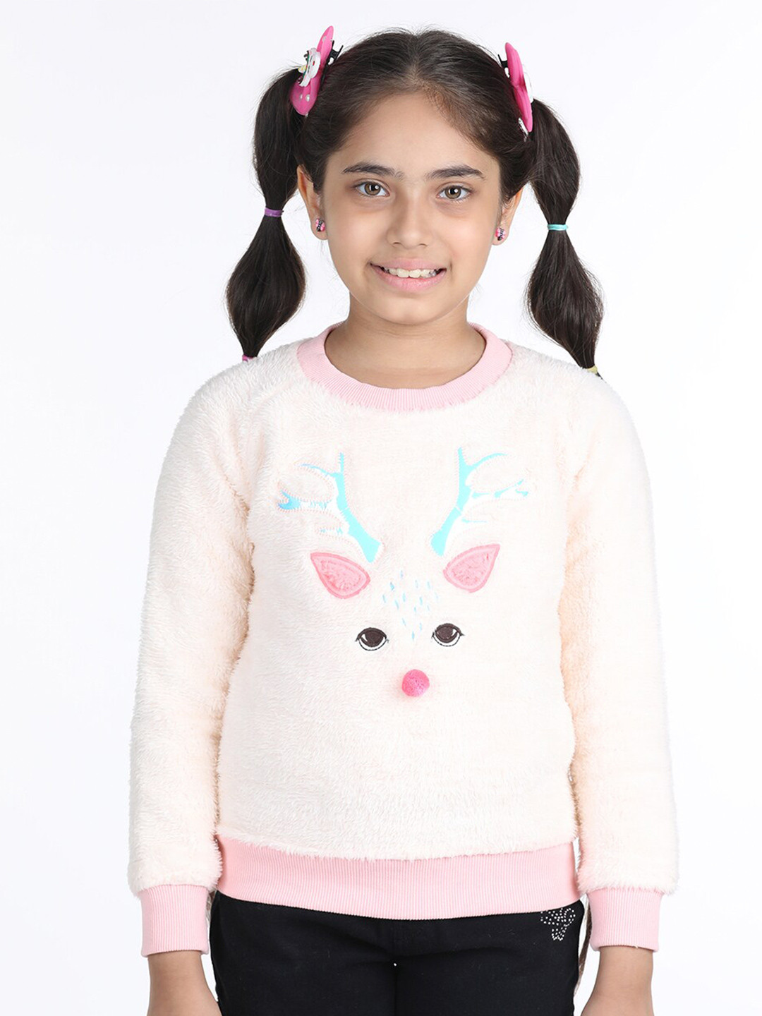 

Wingsfield Girls Conversational Embroidered Sweatshirt, Cream