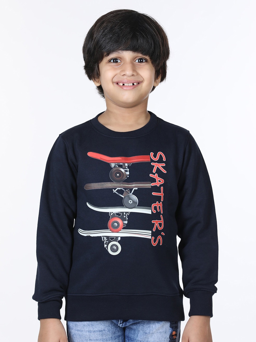 

Wingsfield Boys Graphic Printed Fleece Sweatshirt, Blue