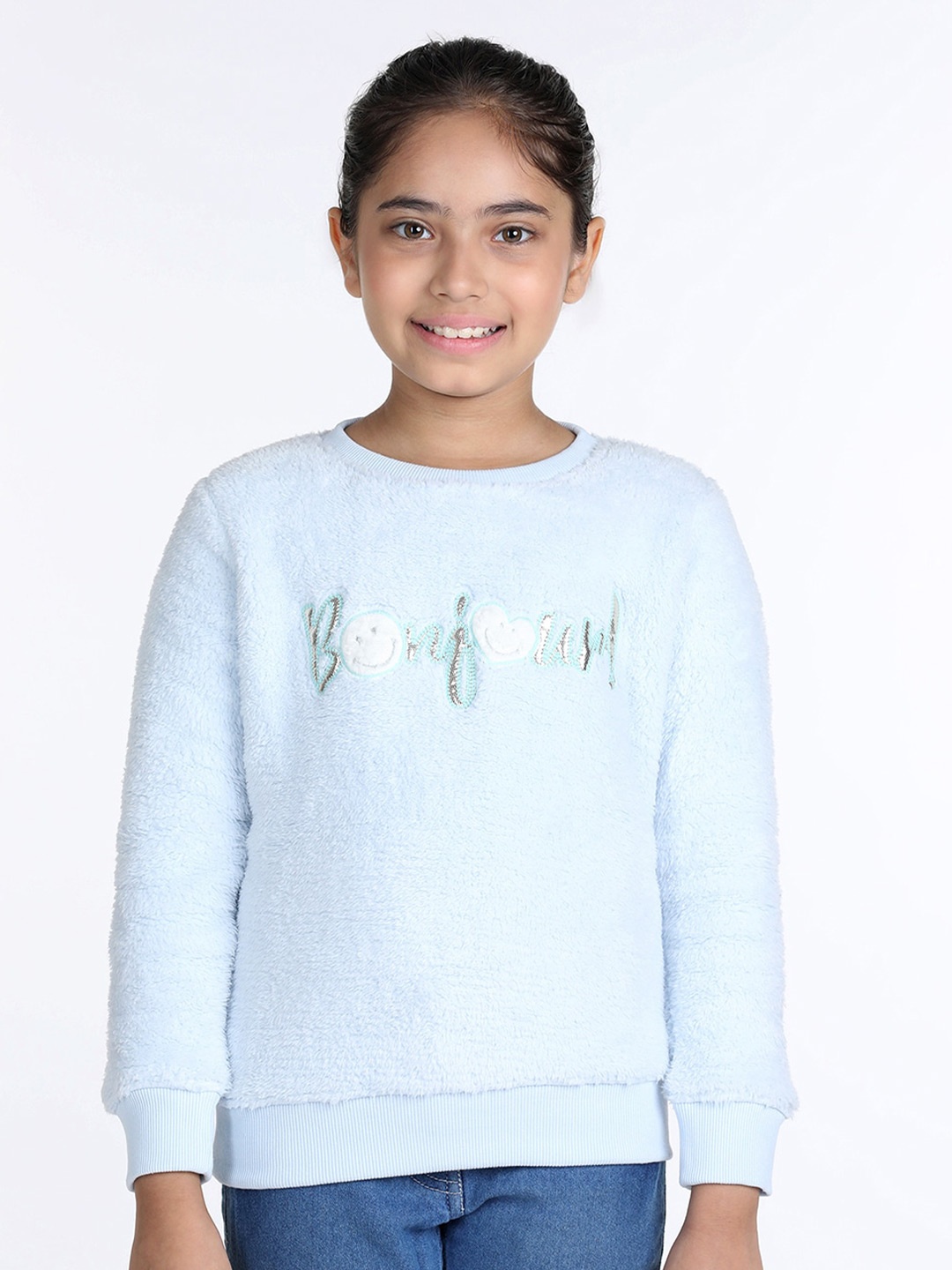 

Wingsfield Girls Typography Printed Sweatshirt, Blue