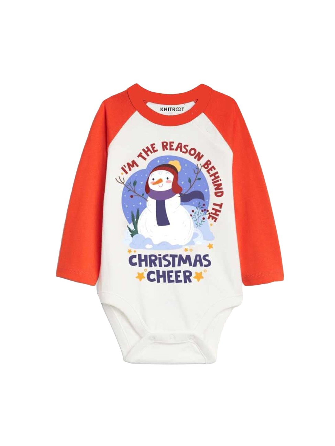 

KNITROOT Infants Graphic Printed Cotton Bodysuit, White
