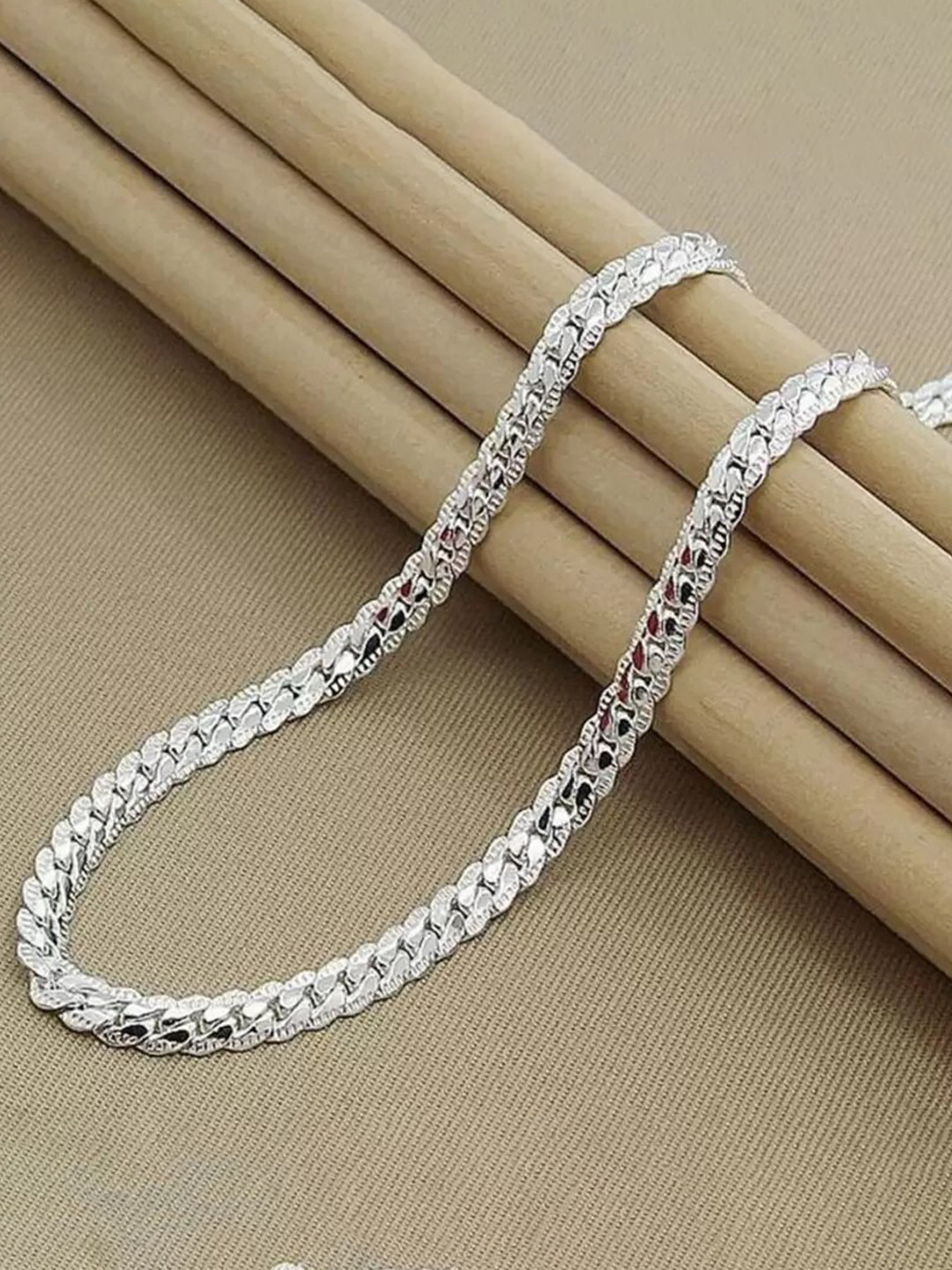 

KRYSTALZ Men Silver Plated Stainless Steel Chain