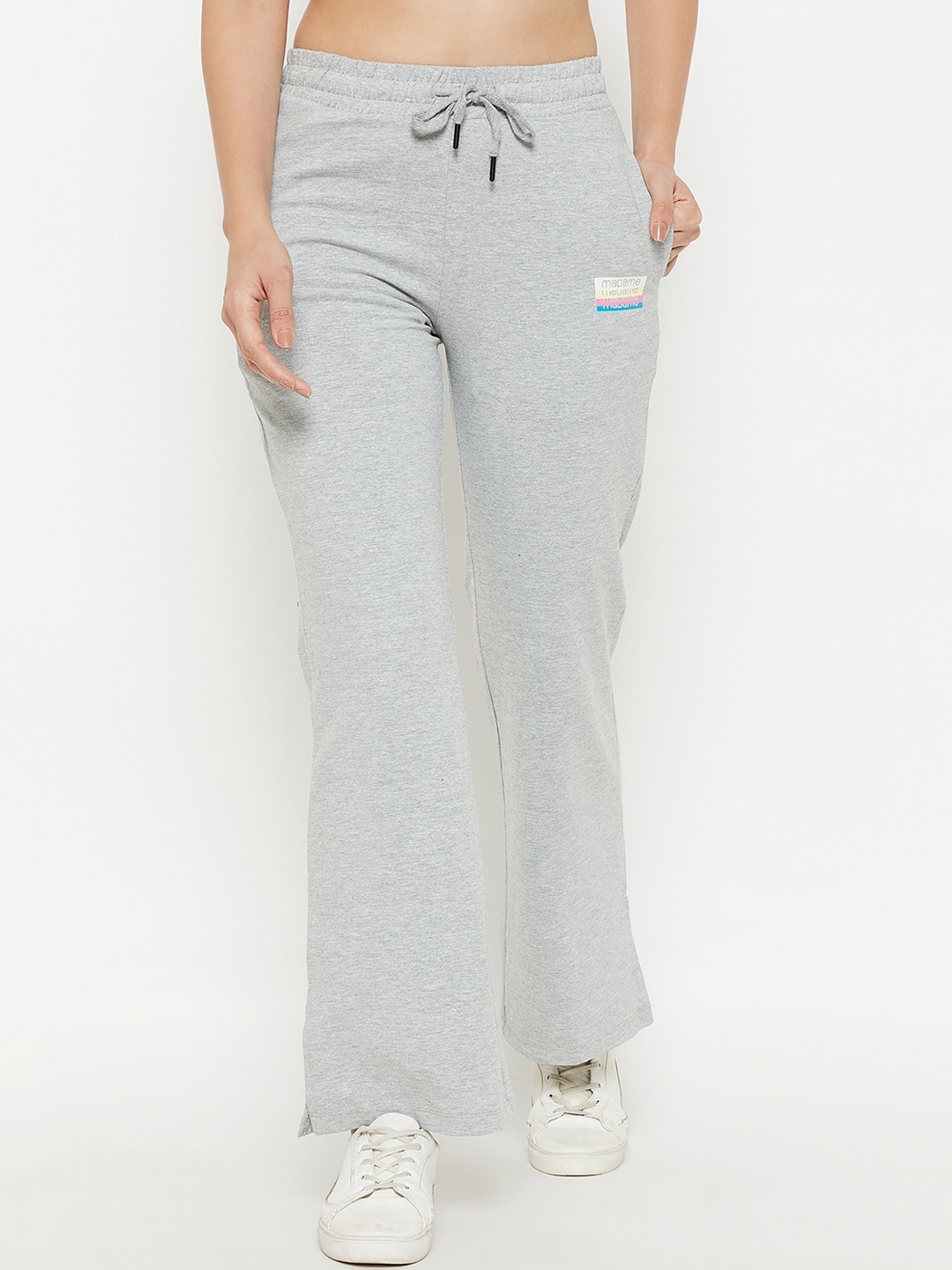 

Madame Women Cotton Mid-Rise Track Pant, Grey