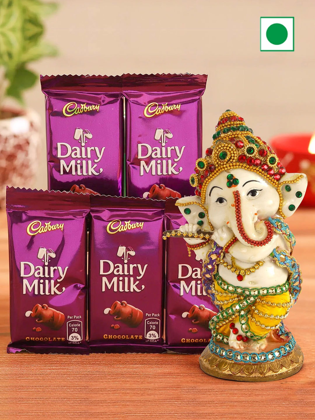 

TIED RIBBONS Diwali Gift Hamper Chocolates With Ganesha Idol, Purple