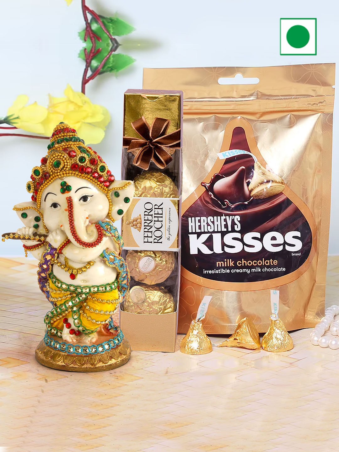 

TIED RIBBONS Diwali Gift Set Chocolates With Ganesha Idol, Brown
