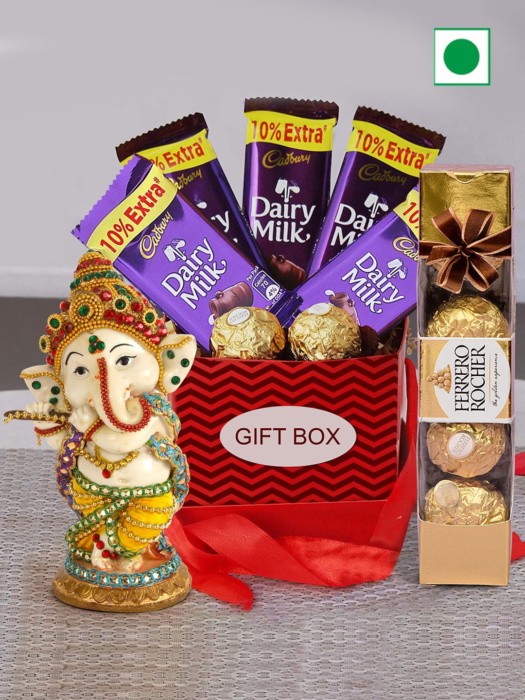 

TIED RIBBONS Diwali Gift Hamper Assorted Chocolates Box with Ganesha Idol, Blue