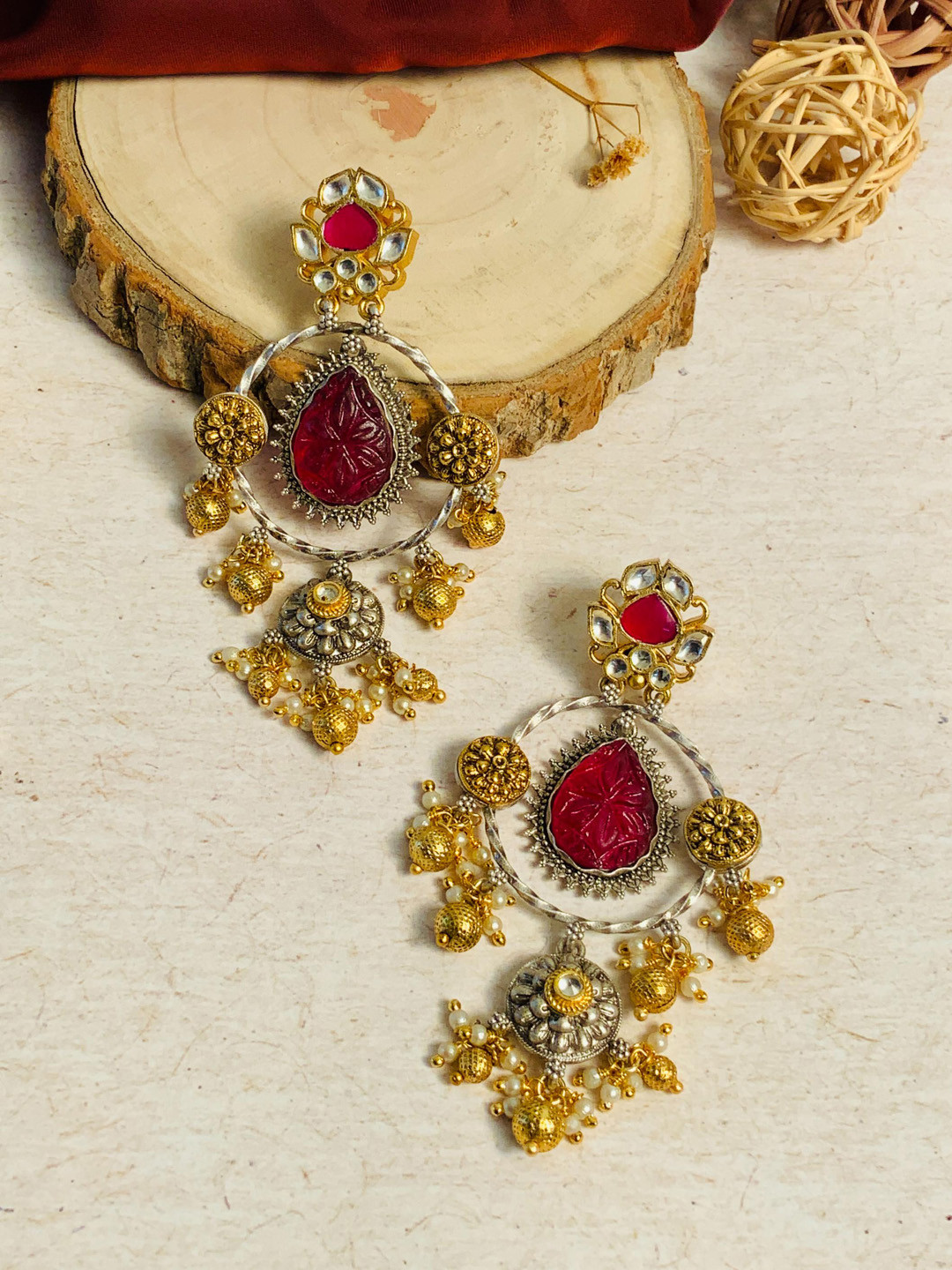 

ABDESIGNS Silver-Plated Contemporary Chandbalis