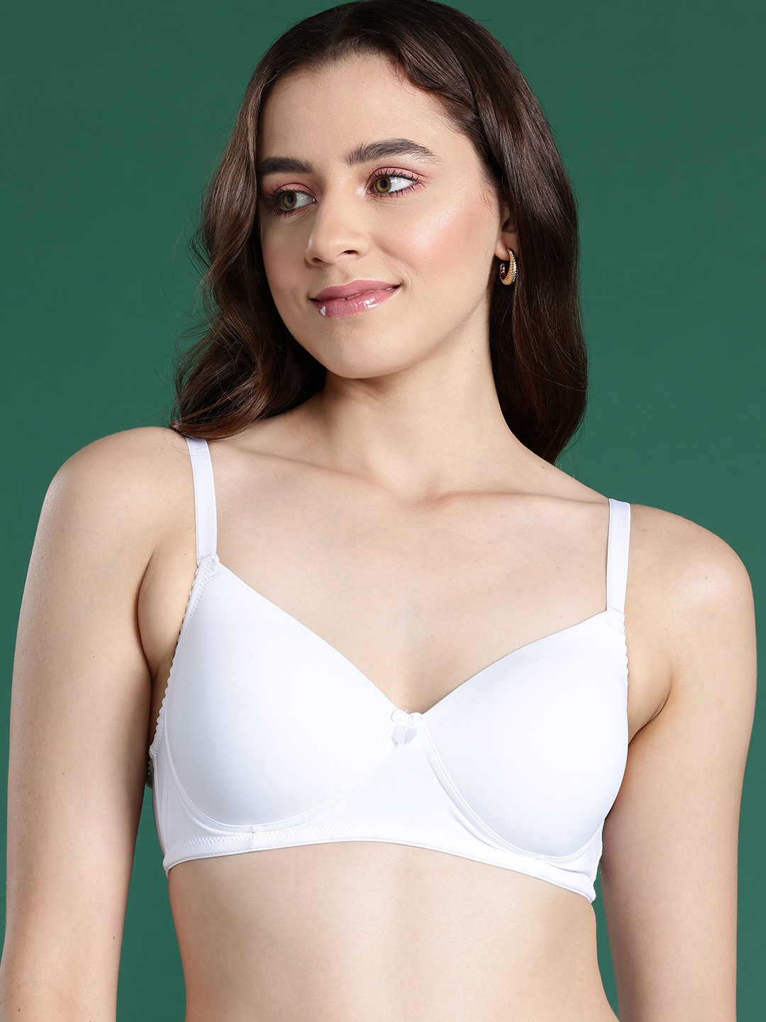 

DressBerry Solid Bra - Full Coverage Lightly Padded, White