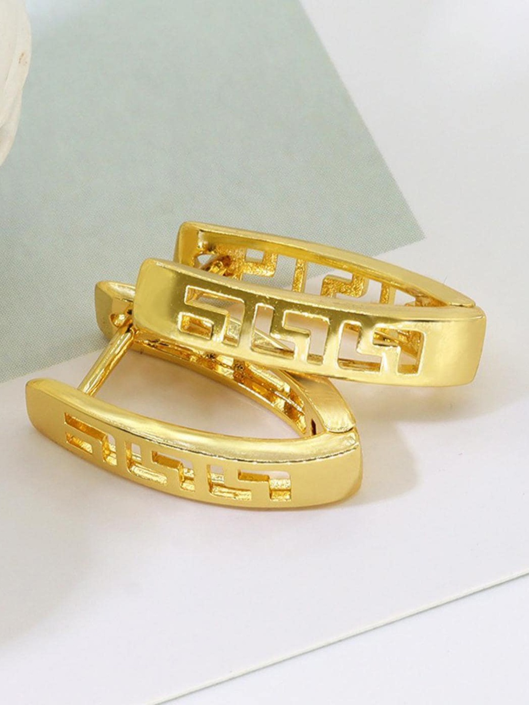 

MYKI Gold-Plated Stainless Steel Contemporary Studs Earrings