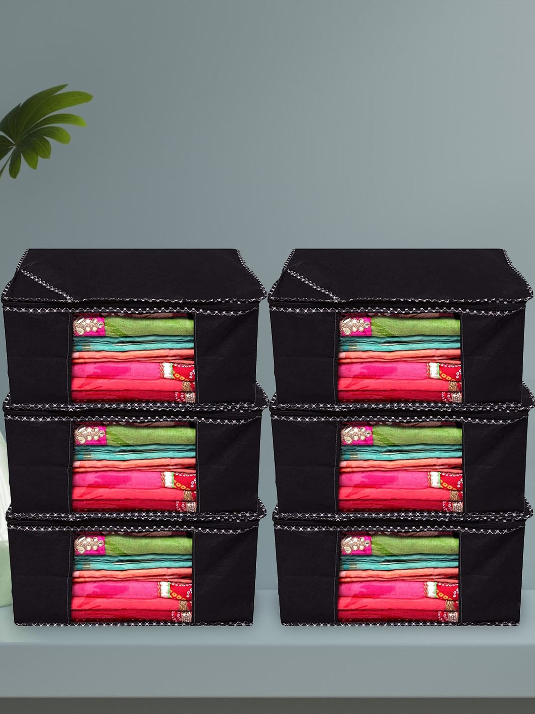 

Kuber Industries Black 2-Pieces Saree Organizers