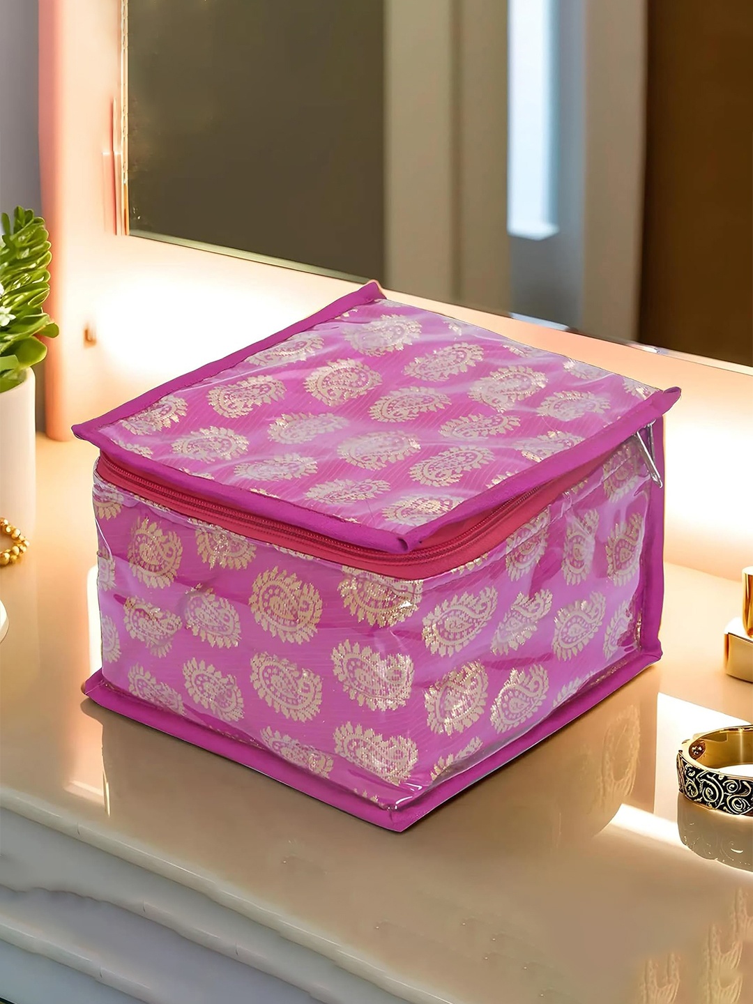 

Kuber Industries Pink Printed 10 Pouches Jewellary Organisers