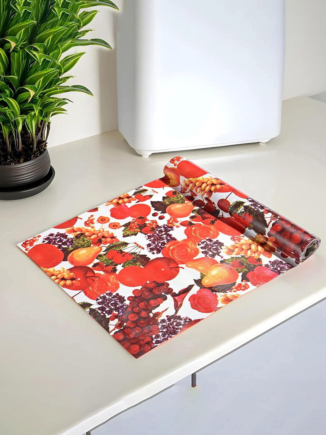 

Kuber Industries Cream-Colored Printed Anti Slip Shelf Mat Roll