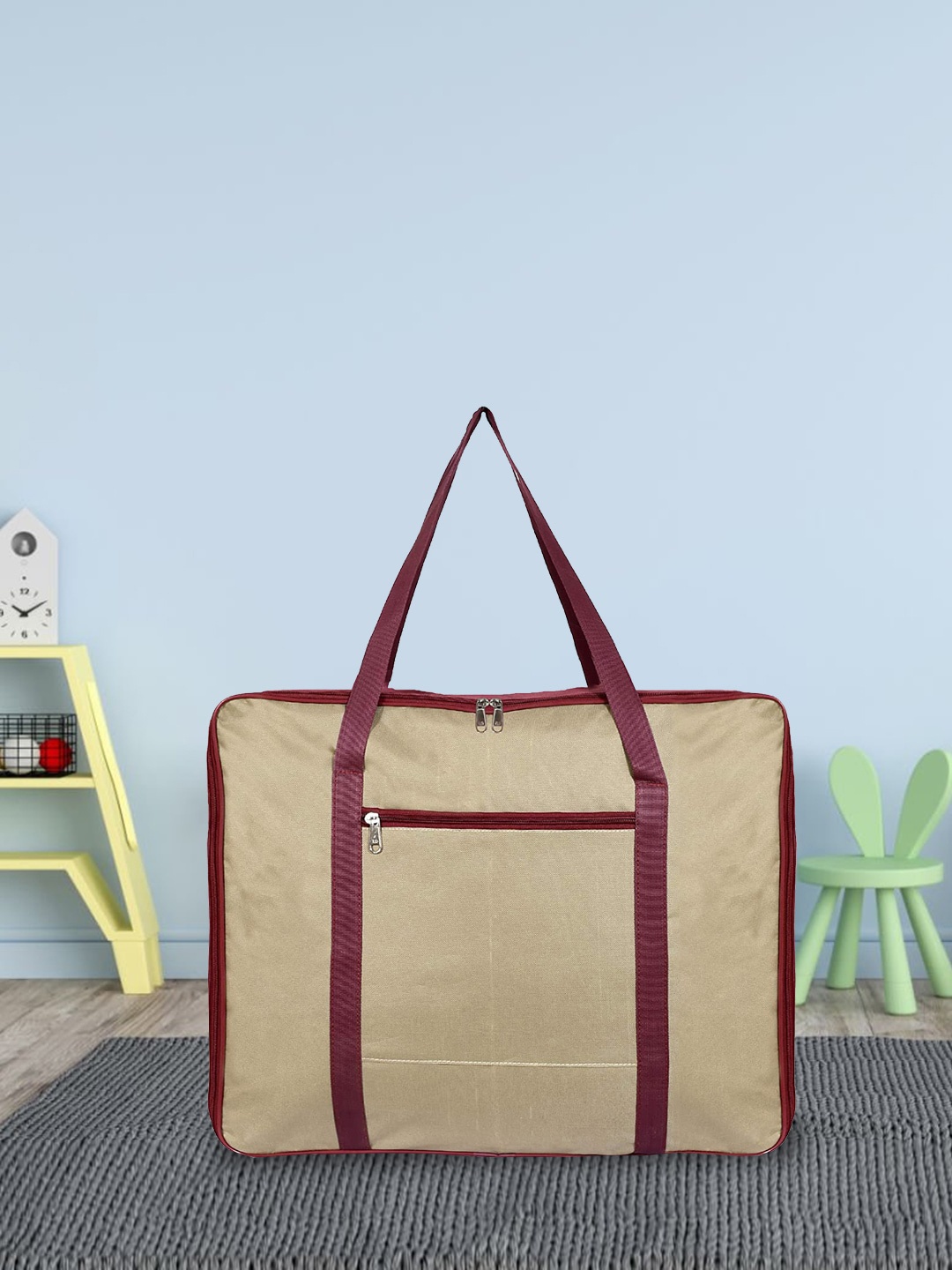 

Kuber Industries Brown & Maroon 2 Pieces Storage Bag Organizers